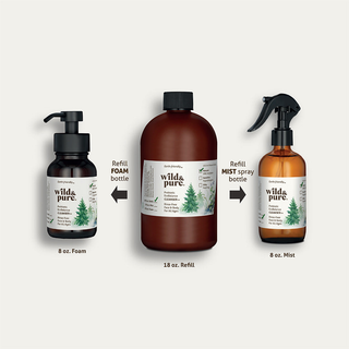18 fl oz refill can be used for both foam and mist bottles