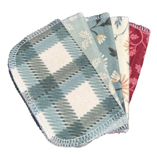 Handmade GOTS organic flannel wipes 5 pack