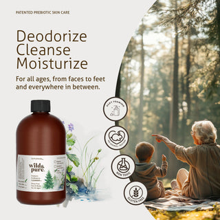 Deodorize, Cleanse, Moisturize. For all ages, from faces to feet and everywhere in between. 