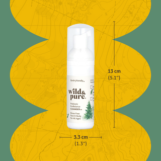 Size 5.1" tall and 1.3" wide: 1.7oz Travel-Size Foaming Body Wash for Sensitive Skin - EcoBalance Cleanser