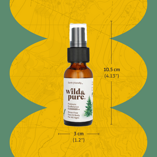 Size 4.13" tall and 1.2" wide: 0.9oz Travel-Size Spray Body Wash for Sensitive Skin - EcoBalance Cleanser