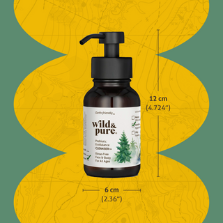 Sized at 4.724" tall and 2.36" wide: 8oz Foaming Sensitive Skin Body Wash EcoBalance Cleanser