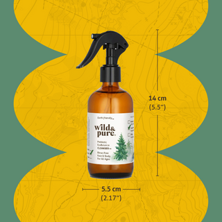 Sized at 5.5" tall and 2.17" wide: 8oz Spray Body Wash, No-Rinse Sensitive Skin EcoBalance Cleanser