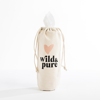 Wild & Pure dry wipes in the canvas bag